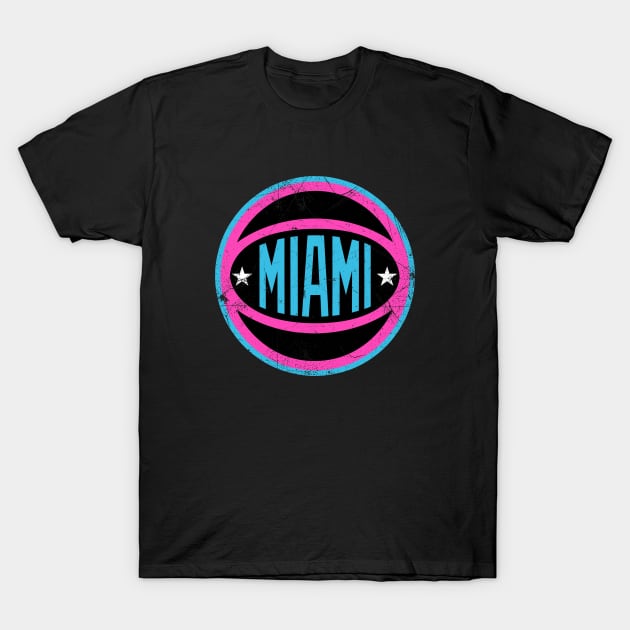 Miami Retro Ball - Nights T-Shirt by KFig21